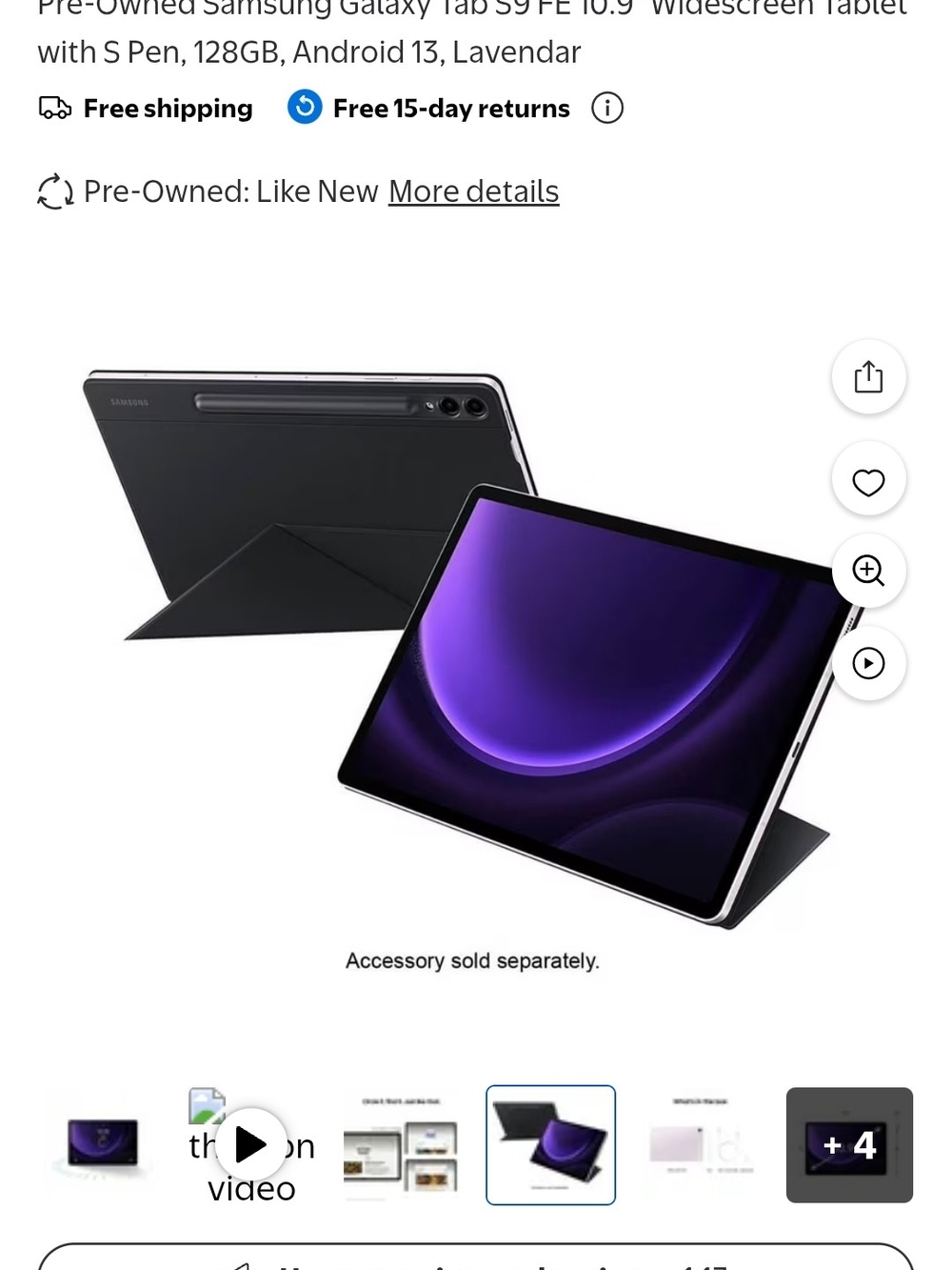 Samsung Galaxy Tab S9 FE 10.9" Tablet — Gray and Black - Picture 2 of 5